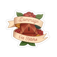 Image 1 of Sticker | Dommage t'es Hétero