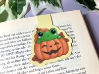 Image 1 of Pumpkin Frog double sided magnetic bookmark