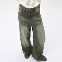 Image 4 of Men's American Style Loose Wide Leg Denim Pants