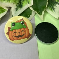 Image 1 of Cute Pumpkin Frog Fridge Magnet