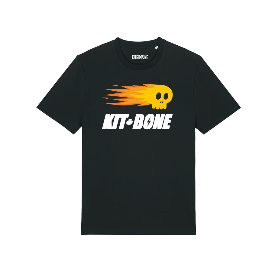 Image of Flaming Bony Original Tee Yellow Flames