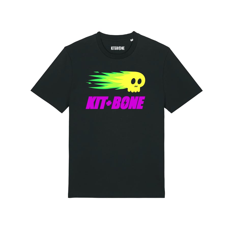 Image of Flaming Bony Original Tee Green Flames