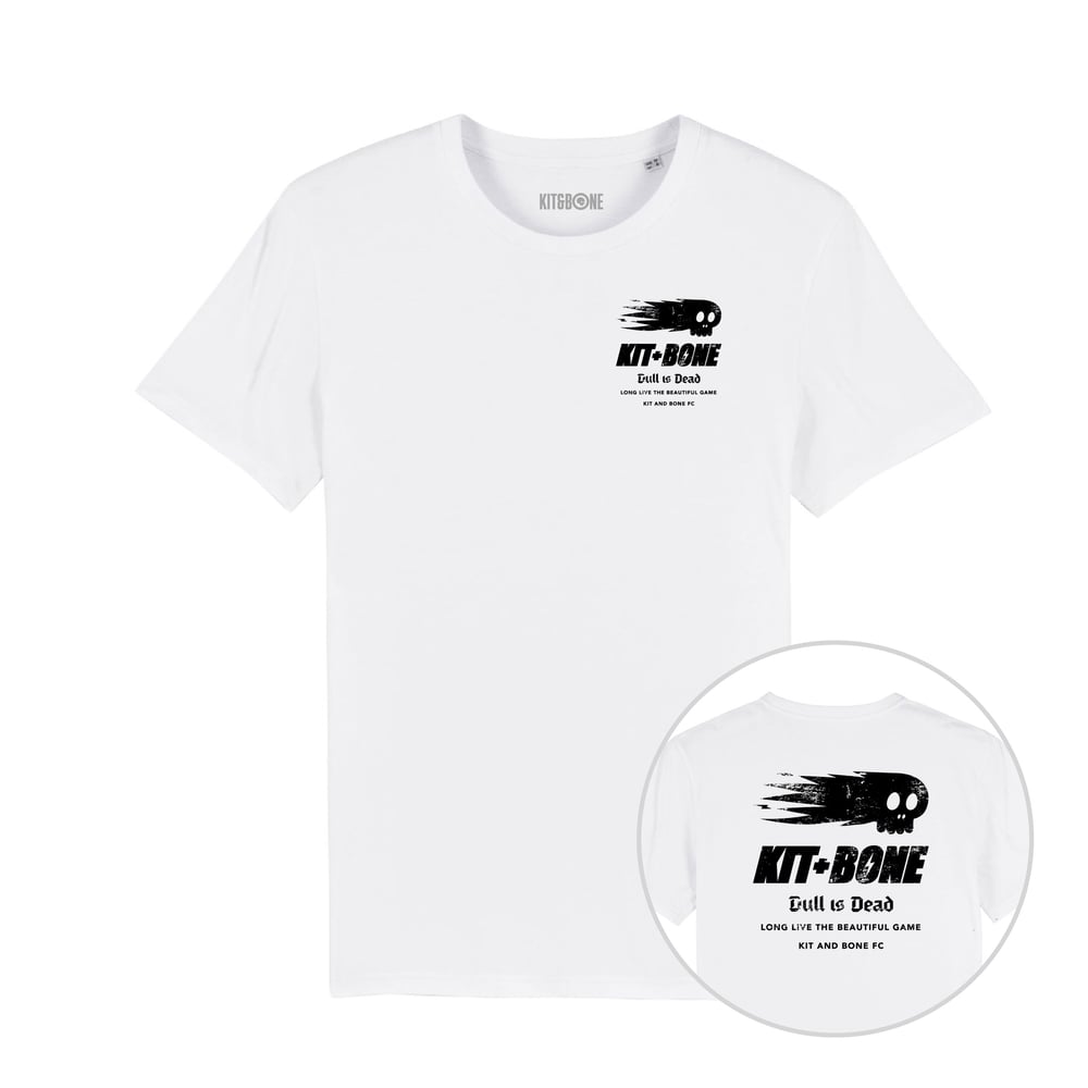 Image of Flaming Bony Vintage Team Tee White Black