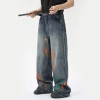 Image 6 of Men's Graffiti Wide Leg Denim Pants