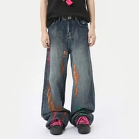 Image 5 of Men's Graffiti Wide Leg Denim Pants