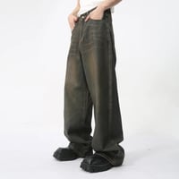 Image 2 of Men's Retro Style Washed Straight Leg Jeans