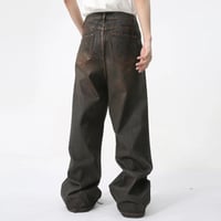Image 5 of Men's Retro Style Washed Straight Leg Jeans