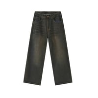 Image 6 of Men's Retro Style Washed Straight Leg Jeans
