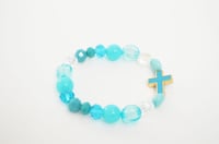 Image 2 of Sea Blue Cross Bracelet  