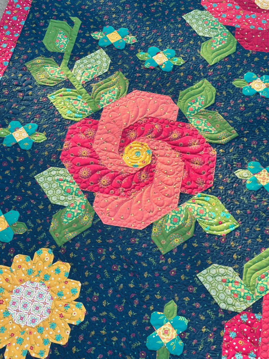 Market outlets Day Quilt Kit with Pattern using Midnight in the Garden by Sweetfire Road - Finished size 60