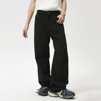 Image 3 of Men's Solid Color Wide Leg Denim Pants