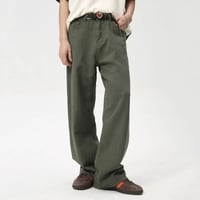 Image 4 of Men's Solid Color Wide Leg Denim Pants