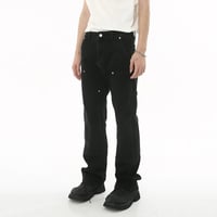Image 5 of Men's Slim Fit Ruffle Jeans with Double Knee Decoration
