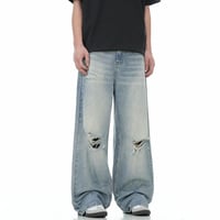 Image 4 of Men's Vintage Hole Jeans 
