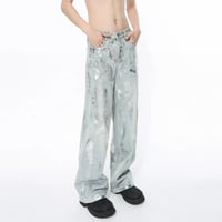 Image 4 of Men's Hand Brushed Silver Straight Leg Jeans