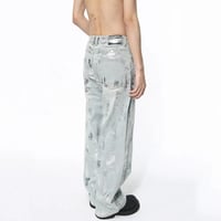 Image 5 of Men's Hand Brushed Silver Straight Leg Jeans