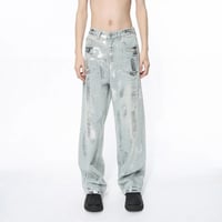 Image 2 of Men's Hand Brushed Silver Straight Leg Jeans