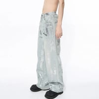 Image 3 of Men's Hand Brushed Silver Straight Leg Jeans