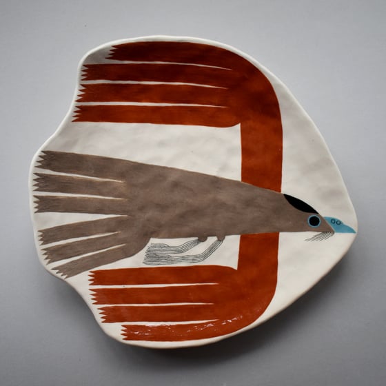 Image of Brown House Sparrow Bird Plate