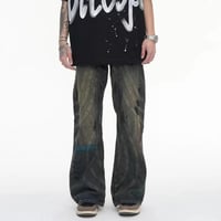 Image 6 of Men's Vintage Patchwork Flare Jeans