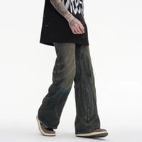 Image 2 of Men's Vintage Patchwork Flare Jeans