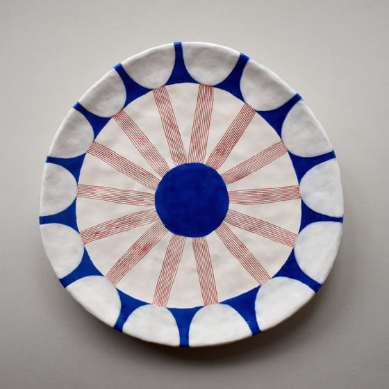 Image of Blue Flower Plate