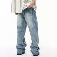 Image 5 of Men's American Style Patchwork Wide Leg Jeans