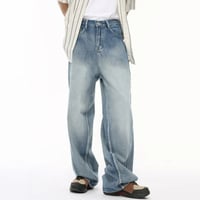Image 1 of Men's American Style Patchwork Wide Leg Jeans
