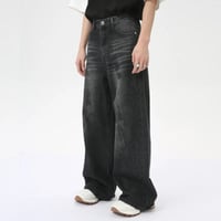 Image 3 of Men's American Style Dirty Design Wide Leg Jeans