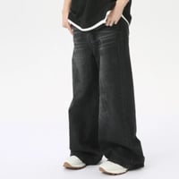 Image 5 of Men's American Style Dirty Design Wide Leg Jeans