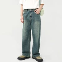 Image 4 of Men's Vintage Style Wide Leg Jeans