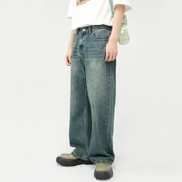Image 5 of Men's Vintage Style Wide Leg Jeans