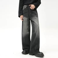 Image 6 of Men's American Style Zipper Wide Leg Jeans 
