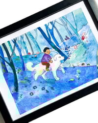 Image 3 of A5 - Balade à dos de doggo - illustration originale