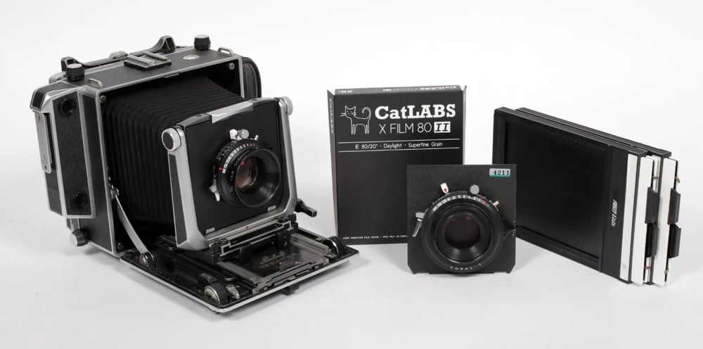 Image of Linhof Technika V 4X5 camera w/ 150mm+210mm Lenses + film + holders NEW BELLOWS #4211