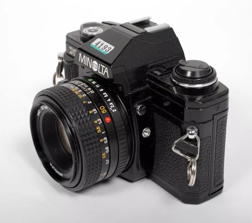 Image of Minolta X-7A (black X370) 35mm SLR Film Camera + MD 50mm F2 lens #4193