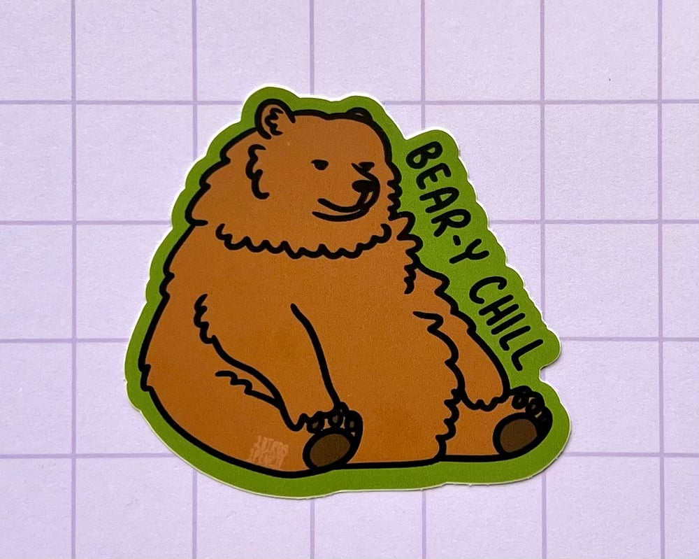 Image of Bear-y chill vinyl sticker
