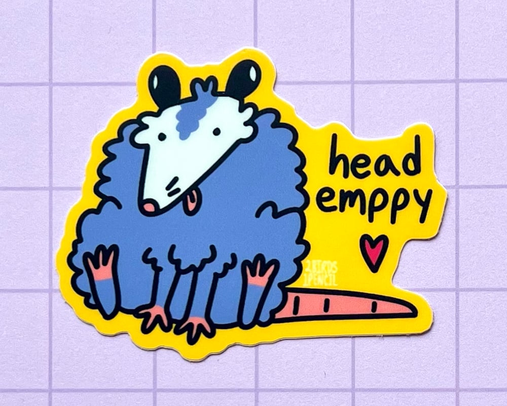 Image of Head empty possum vinyl sticker