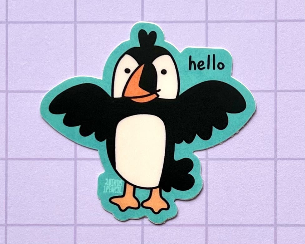 Image of Happy puffin vinyl sticker
