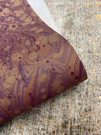 Image 2 of Hand Marbled Edinburgh Book-cloth - Burgundy No.2