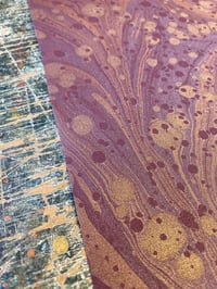 Image 3 of Hand Marbled Edinburgh Book-cloth - Burgundy No.2