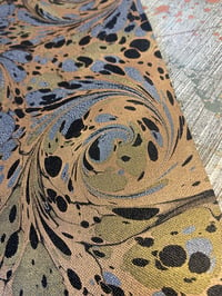 Image 2 of Marbled Arbelave Bookcloth - Black Swirl 