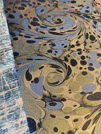 Image 3 of Marbled Arbelave Bookcloth - Black Swirl 