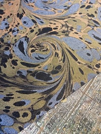 Image 5 of Marbled Arbelave Bookcloth - Black Swirl 