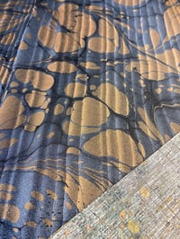 Image 2 of Marbled Arbelave Bookcloth - Black Ripple