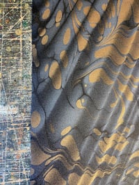 Image 3 of Marbled Arbelave Bookcloth - Black Ripple