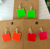 Image 1 of Neon square earrings 