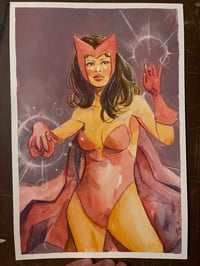 8 X 12 painted SCARLET WITCH