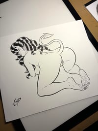 Image 2 of DEVIL GIRL ON KNEES AND ELBOWS Original Art