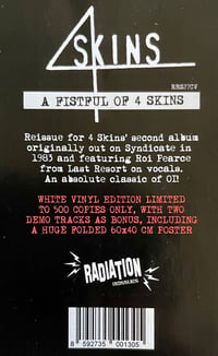 Image 5 of 4-SKINS - "A Fistful Of........" LP (White Vinyl + Poster)